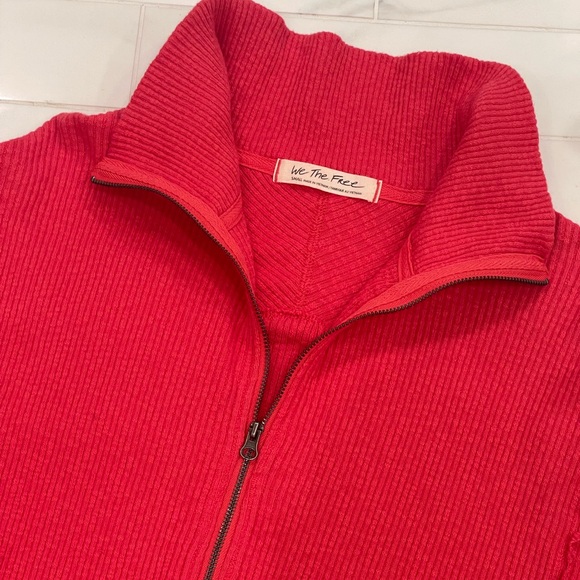 We The Free Sweaters - We The Free Quarter Zip Ribbed Pullover-Size S